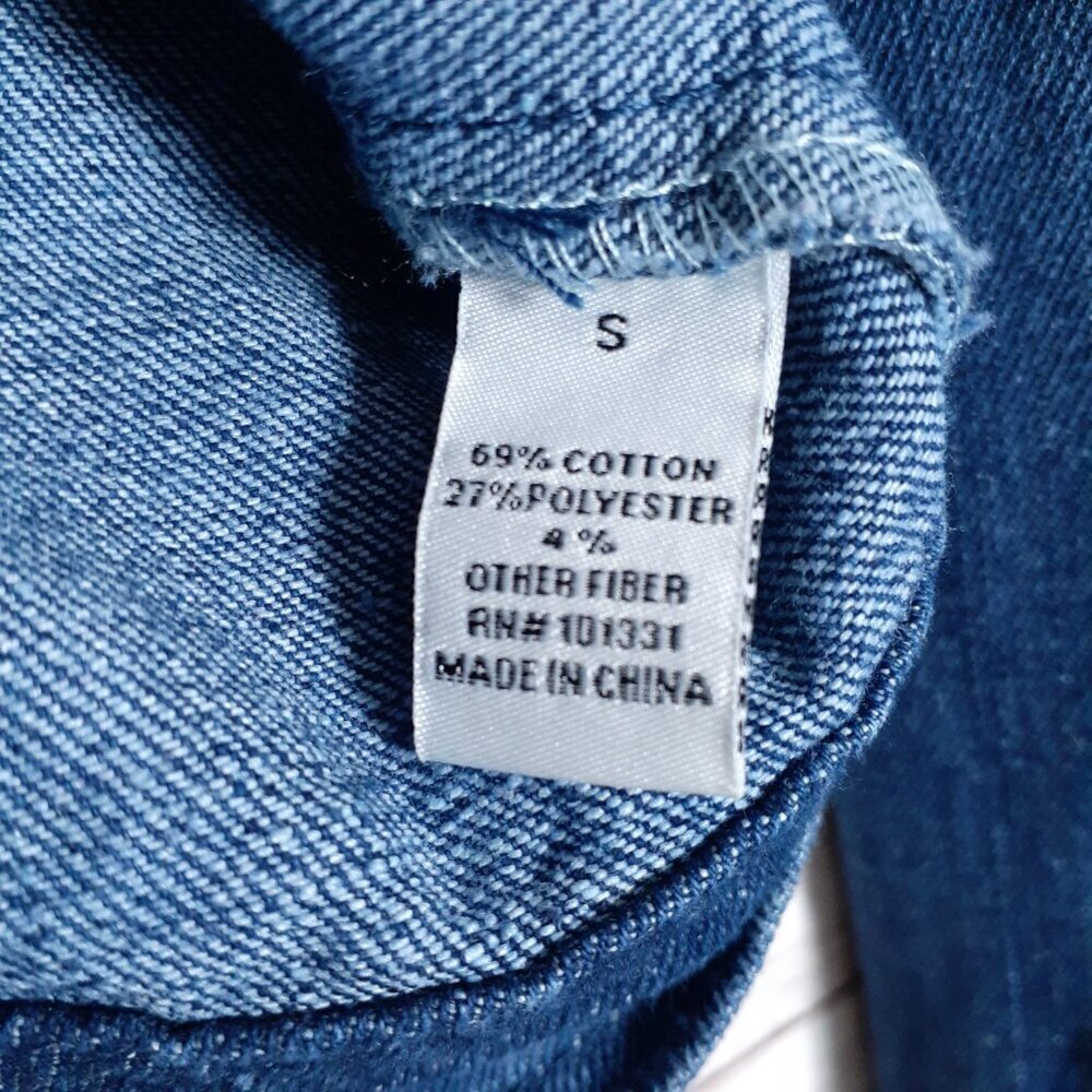 Refuge Womens Denim Jacket S Blue Jean Button Up 491A - Picture 4 of 5